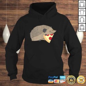 Hoodie Hedgehog Holding Pizza Funny Cute Animal Foodie TShirt