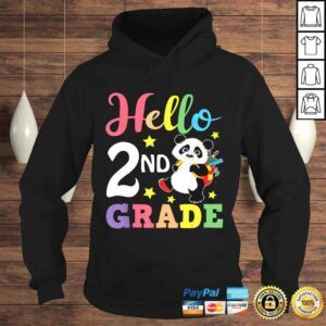 Hoodie Hello 2nd Grade Cute Panda Back To School Student Shirt