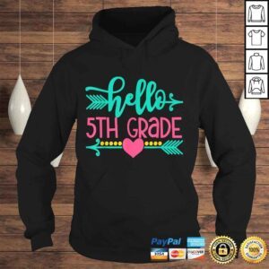 Hoodie Hello 5th Grade Girls Back To School Gift Cute Heart Arrow TShirt 1