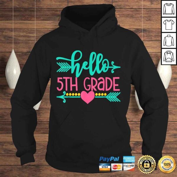 Hello 5th Grade Girls Back To School Gift Cute Heart Arrow TShirt - Image 4