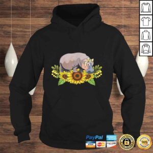 Hoodie Hippo Sunflower Shirt Hippo Lover VNeck TShirt