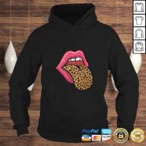 Hoodie Hot Pink Lips Leopard Tongue Shirt