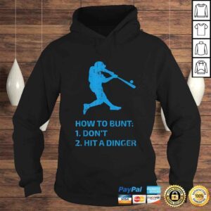 Hoodie How To Bunt Dont Hit A Dinger Funny Baseball Sarcasm Player TShirt Gift