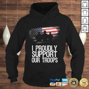 Hoodie I Proudly Support Our Troops Veterans Day Vintage Usa Flag Shirt