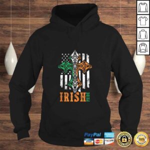 Hoodie Irish American Flag Celtic cross VNeck TShirt