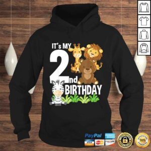 Hoodie Its My 2nd Birthday Zoo Theme Birthday Safari Jungle Animal Tee Shirt