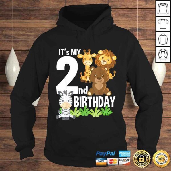 It's My 2nd Birthday Zoo Theme Birthday Safari Jungle Animal Tee Shirt - Image 4