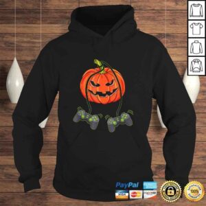 Hoodie Jack O Lantern Video Gamer Controllers Halloween Boys Kids Gift TShirt