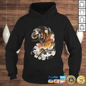 Hoodie Japanese Tattoo Style Tiger Traditional Shirt Design 1