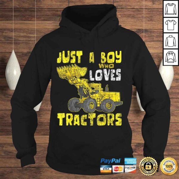 Just A Boy Who Loves Tractors Construction Kid Birthday T-shirt - Image 4