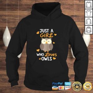 Hoodie Just A Girl Who Loves Owls Shirt Cute Owl Lover VNeck TShirt