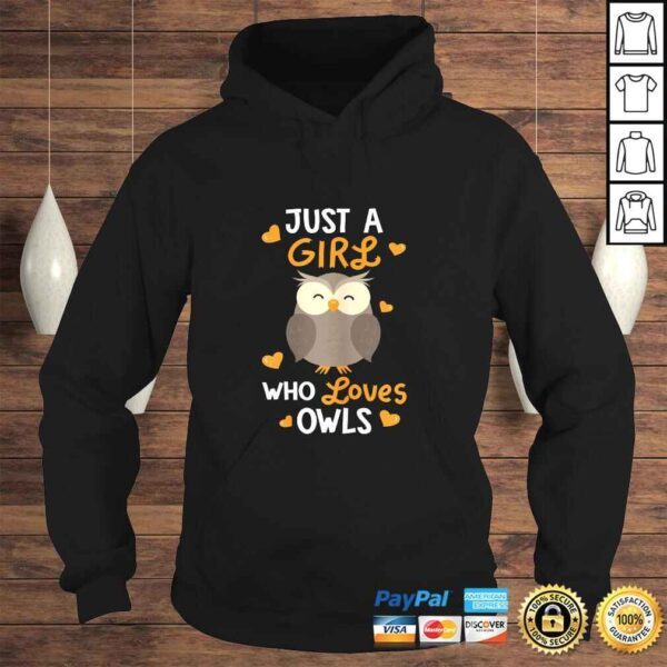 Just A Girl Who Loves Owls Shirt Cute Owl Lover V-Neck T-Shirt - Image 4