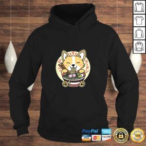 Hoodie Kawaii Ramen Cute Anime Dog Corgi Japanese Noodles Drk TShirt