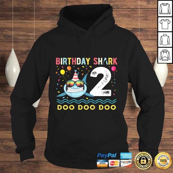 Kids 2 Year Old Birthday Shark Boys and Girls TShirt Gift - Image 4