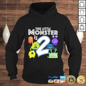 Hoodie Kids 2 Year Old Monster Birthday Party Alien Monsters 2nd Shirt