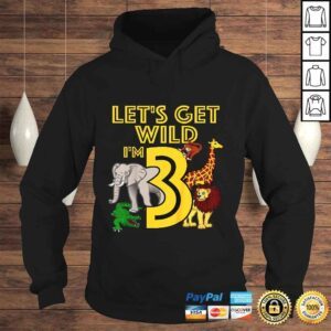 Hoodie Kids 3 Year Old Zoo Birthday Shirt Safari Jungle Animal 3rd Tee TShirt