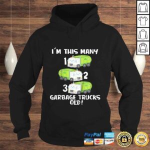 Hoodie Kids 3rd Birthday Cute Garbage Truck Counting 123 Tee Toddlers 1