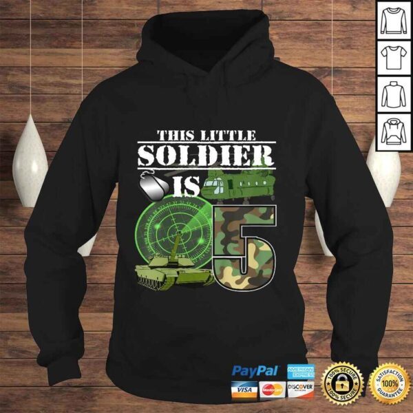 Kids 5 Year Old Soldier Birthday Shirt Military Camo 5th Gift - Image 4