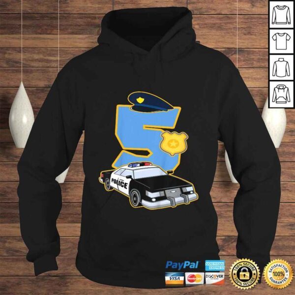 Kids 5th Birthday Police Shirt 5 Years Old Officer Car Costume Gift TShirt - Image 4