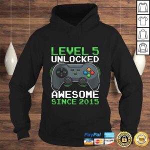 Hoodie Kids Level 5 Unlocked 5 Years Old Video Gamer Birthday Gift Boys TShirt