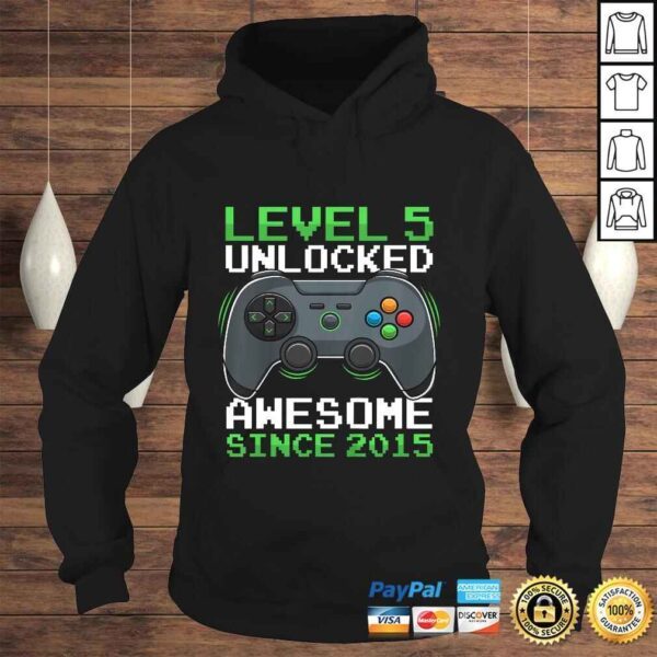 Kids Level 5 Unlocked 5 Years Old Video Gamer Birthday Gift Boys TShirt - Image 4