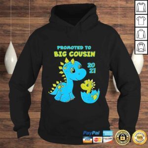 Hoodie Kids Promoted to Big Cousin 2021 Shirt Boy Dinosaur TShirt