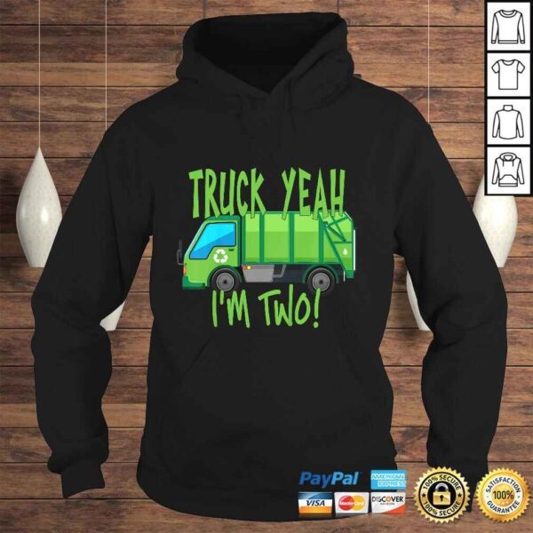 Kids Truck Yeah, I'm Two Garbage Truck for 2 Year Birthday T-shirt - Image 4