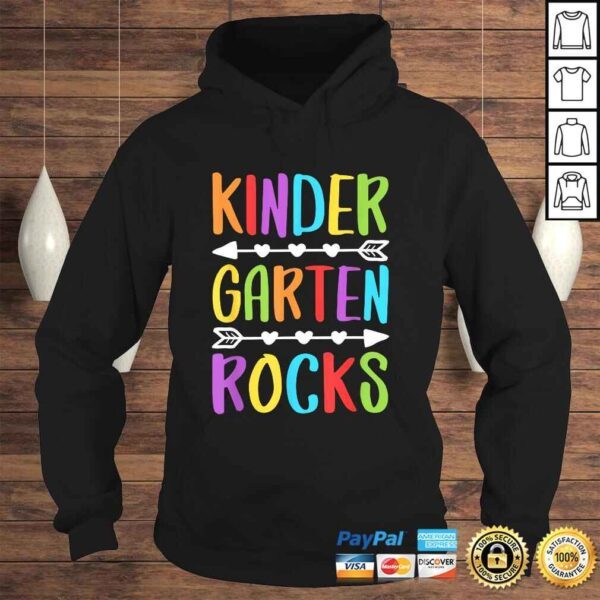 Kindergarten Rocks Shirt Back To School Teacher V-Neck T-Shirt - Image 4