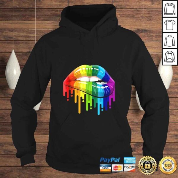 LGBT Gay Homosexual Lesbian Rainbow Lips Pride Shirt - Image 4