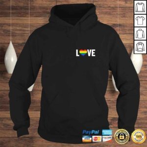 Hoodie LOVE Lesbian Gay Ally Rainbow Pride Heart Pocket Style TShirt Gift