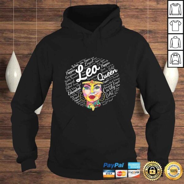 Leo Black Queen Shirt Gift Zodiac Leo Birthday Queen TShirt - Image 4