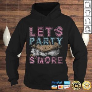 Hoodie Lets Party SMore Funny Camping Campfire Distressed VNeck TShirt