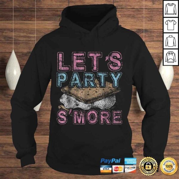 Let's Party S'More Funny Camping Campfire Distressed V-Neck T-Shirt - Image 4