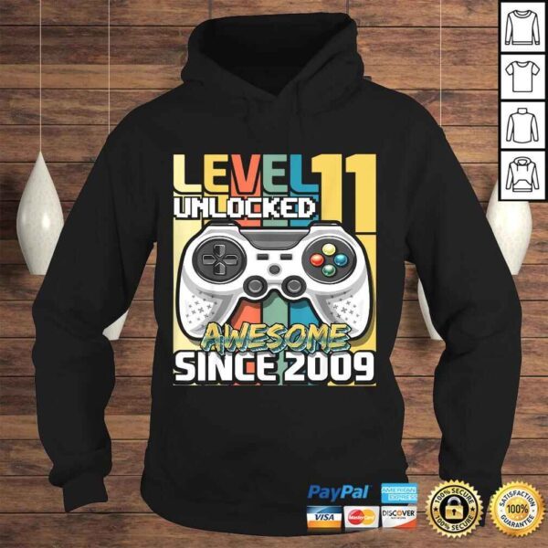 Level 11 Unlocked Awesome 2009 Video Game 11th Birthday V-Neck T-Shirt - Image 4