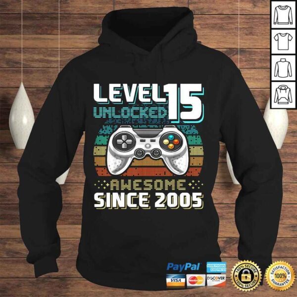 Level 15 Unlocked Awesome 2005 Video Game 15th Birthday Gift Top - Image 4