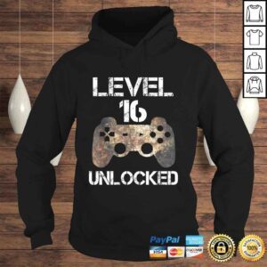 Hoodie Level 16 Unlocked Boys 16th Birthday 16 Year Old Gamer Shirt