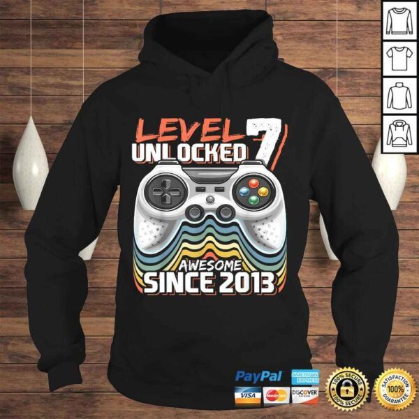 Level 7 Unlocked Awesome 2013 Video Game 7th Birthday Shirt - Image 4