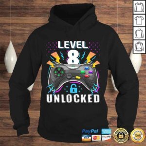 Hoodie Level 8 Unlocked Video Game 8th Birthday Gamer Gift Boys Shirt