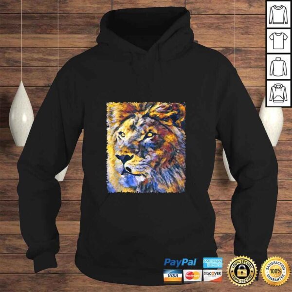 Lion Art Color Painting Gift Animal African Lions Lover TShirt - Image 4