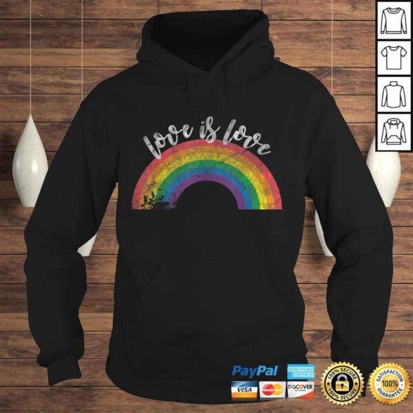 Love Is Love Shirt - Gay Pride Shirt Vintage Rainbow LGBTShirt - Image 4