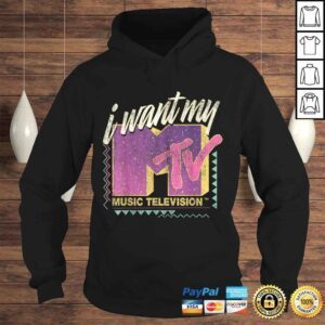 Hoodie MTV I Want My MTV 90s Retro Colorful Logo Graphic Tshirt