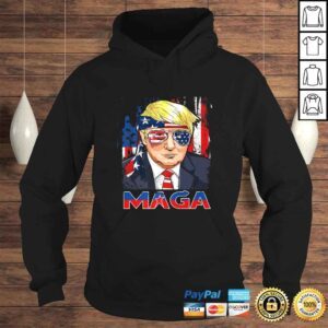 Hoodie Maga Trump American Flag VNeck TShirt