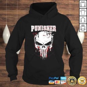 Hoodie Marvel The Punisher Skull and Red Streaked Logo Shirt 1