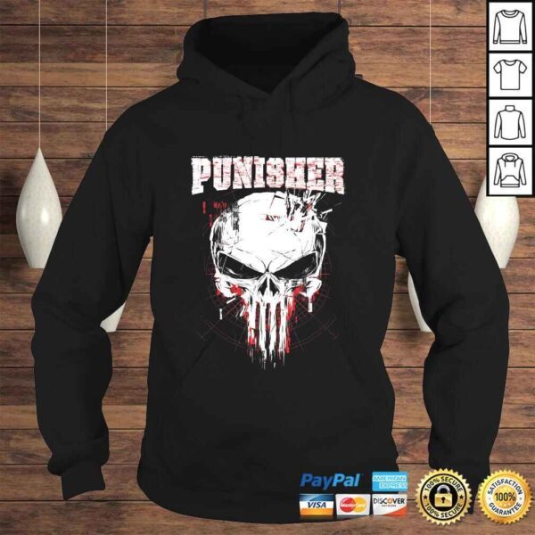 Marvel The Punisher Skull and Red Streaked Logo Shirt - Image 4