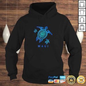 Hoodie Maui Hawaii Shirt Sea Blue Tribal Turtle