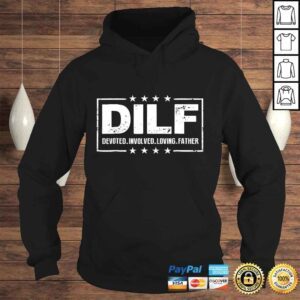 Hoodie Mens DILF Devoted Involved Loving Father Dad Papa VNeck TShirt