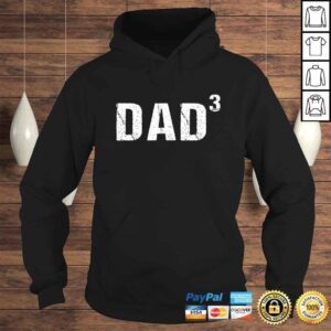 Hoodie Mens Dad Cubed Shirt Dad of Three Gift TShirt