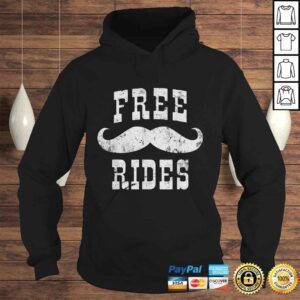 Hoodie Mens Free Mustache Rides Funny Vintage TShirt