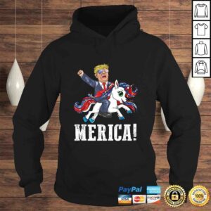 Hoodie Merica Flag Sunglasses Unicorn Trump America First Shirt