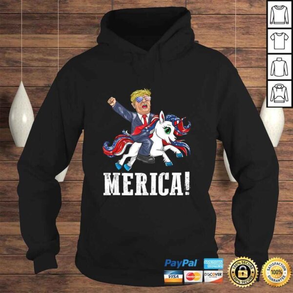 Merica Flag Sunglasses Unicorn Trump America First Shirt - Image 4